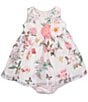 Color:Pink - Image 1 - Baby Girls 3-24 Months Sleeveless Floral/Butterfly-Printed Organza Fit-And-Flare Dress