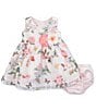 Color:Pink - Image 3 - Baby Girls 3-24 Months Sleeveless Floral/Butterfly-Printed Organza Fit-And-Flare Dress