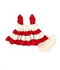 Color:Red - Image 2 - Baby Girls 3-24 Months Sleeveless Strawberry Crocheted/Striped Gauze Fit-And-Flare Dress
