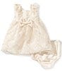 Rare Editions Baby Girls Flutter-Sleeve Embroidered Mesh Dress - Image 1