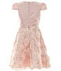 Color:Blush - Image 2 - Big Girls 7-16 Cap Sleeve Satin Bodice/Soutache Skirted Fit-And-Flare Dress