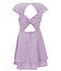 Rare Editions Big Girls Cap-Sleeve Tiered Fit & Flare Dress, Color:Lilac - Image 2
