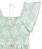 Rare Editions Big Girls Flutter-Sleeve Floral-Burnout Chiffon Tiered Long Dress, Color:Sage - Image 3