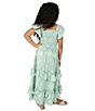 Rare Editions Big Girls Flutter-Sleeve Floral-Burnout Chiffon Tiered Long Dress, Color:Sage - Image 6