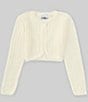 Color:Ivory - Image 1 - Big Girls 7-16 Long Sleeve Crocheted-Knit Cardigan
