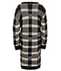 Color:Black - Image 2 - Big Girls 7-16 Long Sleeve Tartan Plaid Sweater Knit Sheath Dress