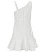Rare Editions Big Girls One-Shoulder Asymmetrical-Ruffle Scuba Crepe Dress, Color:White - Image 2