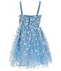 Color:Blue - Image 2 - Big Girls 7-16 Sleeveless Allover Butterfly-Applique Fit-And-Flare Dress