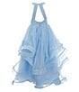 Color:Blue - Image 2 - Big Girls 7-16 Sleeveless Beaded Mesh Ballgown