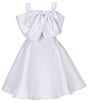 Rare Editions Big Girls Sleeveless Bow-Accented Mikado Fit & Flare Dress, Color:White - Image 1