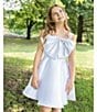 Rare Editions Big Girls Sleeveless Bow-Accented Mikado Fit & Flare Dress, Color:White - Image 3