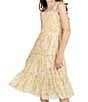 Color:Yellow - Image 5 - Big Girls 7-16 Sleeveless Floral Printed Dress