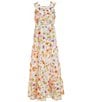Color:Ivory - Image 1 - Big Girls 7-16 Sleeveless Floral-Printed Long Dress