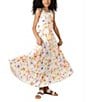 Color:Floral Ivory - Image 4 - Big Girls 7-16 Sleeveless Floral-Printed Long Dress