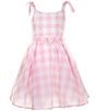 Color:Pink - Image 1 - Big Girls 7-16 Sleeveless Gingham-Checked Fit-And-Flare Dress