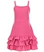 Color:Pink - Image 1 - Big Girls 7-16 Sleeveless Ruffled Tier Drop-Waist Dress