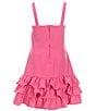 Color:Pink - Image 2 - Big Girls 7-16 Sleeveless Ruffled Tier Drop-Waist Dress