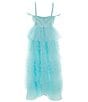 Color:Aqua - Image 2 - Big Girls 7-16 Sleeveless Sweetheart Neckline Multi-Tiered Ball Gown