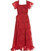 Rare Editions Big Girls Flutter-Sleeve Burnout Chiffon Dress - Image 2
