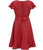 Rare Editions Big Girls Flutter Sleeve Cascading Ruffle Dress - Image 2