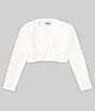 Color:White - Image 1 - Little Girls 2T-6X Long Sleeve Beaded Cardigan