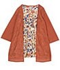 Color:Ivory - Image 1 - Little Girls 2T-6X Multi Color Floral Tiered Dress & Cardigan Set