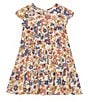 Color:Ivory - Image 2 - Little Girls 2T-6X Multi Color Floral Tiered Dress & Cardigan Set