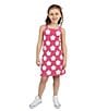 Color:Pink - Image 3 - Little Girls 2T-6X Sleeveless Daisy Crocheted Shift Dress