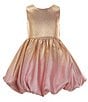 Color:Gold - Image 1 - Little Girls 2T-6X Sleeveless Ombre Bow-Back Bubble-Hem Dress