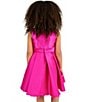 Rare Editions Little Girls Sleeveless Pleated Mikado Fit-And-Flare Dress, Color:Berry - Image 2