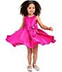 Rare Editions Little Girls Sleeveless Pleated Mikado Fit-And-Flare Dress, Color:Berry - Image 3