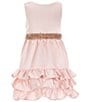 Color:Blush - Image 1 - Little Girls 2T-6X Sleeveless Satin Fit And Flare Dress