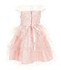Rare Editions Little Girls Metallic Foil Dot Mesh Illusion Gown, Color:Blush - Image 2