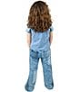 Rarity Little Girls Short-Sleeve #double;ABCD#double; Acid-Wash Top & Patchwork Jeans Set, Color:Blue - Image 4