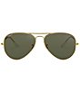 Color:Gold Green - Image 2 - Classic Aviator Polarized 55mm Sunglasses