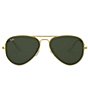 Color:Gold Green - Image 2 - Unisex Classic Aviator 55mm Sunglasses