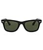 Color:Black Green - Image 2 - Solid Classic Wayfarer Sunglasses