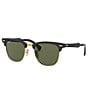 Color:Black Green - Image 1 - Men's Clubmaster Aluminum Polarized 51mm Sunglasses