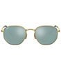 Ray-Ban Men's RB3548N 54mm Geometric Sunglasses, Color:Gold Grey - Image 2
