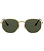 Color:Gold Green - Image 2 - Hexagonal Flat Lenses 51mm Sunglasses