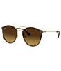 Color:Gold Black - Image 1 - High Street Collection Ultra Light Round 49mm Sunglasses