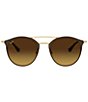 Color:Gold Black - Image 2 - High Street Collection Ultra Light Round 49mm Sunglasses