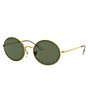 Color:Gold Green - Image 1 - Icons Legend Gold/Green Oval Frame Sunglasses