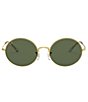 Color:Gold Green - Image 2 - Icons Legend Gold/Green Oval Frame Sunglasses