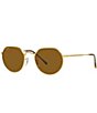 Color:Yellow - Image 1 - Jack Rb3565 53mm Gold Sunglasses