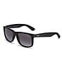 Color:Dark Grey/Black - Image 1 - Justin Polarized Square Sunglasses