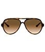 Color:Tortoise - Image 2 - Katz Aviator 59mm Sunglasses