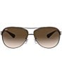 Color:Gunmetal/Brown - Image 2 - Men's 0RB3386 63mm Aviator Sunglasses