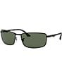 Color:Black - Image 1 - Men's 0RB3498 61mm Rectangle Sunglasses