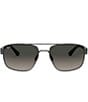Color:Gunmetal - Image 2 - Men's 0RB3663 60mm Rectangle Sunglasses